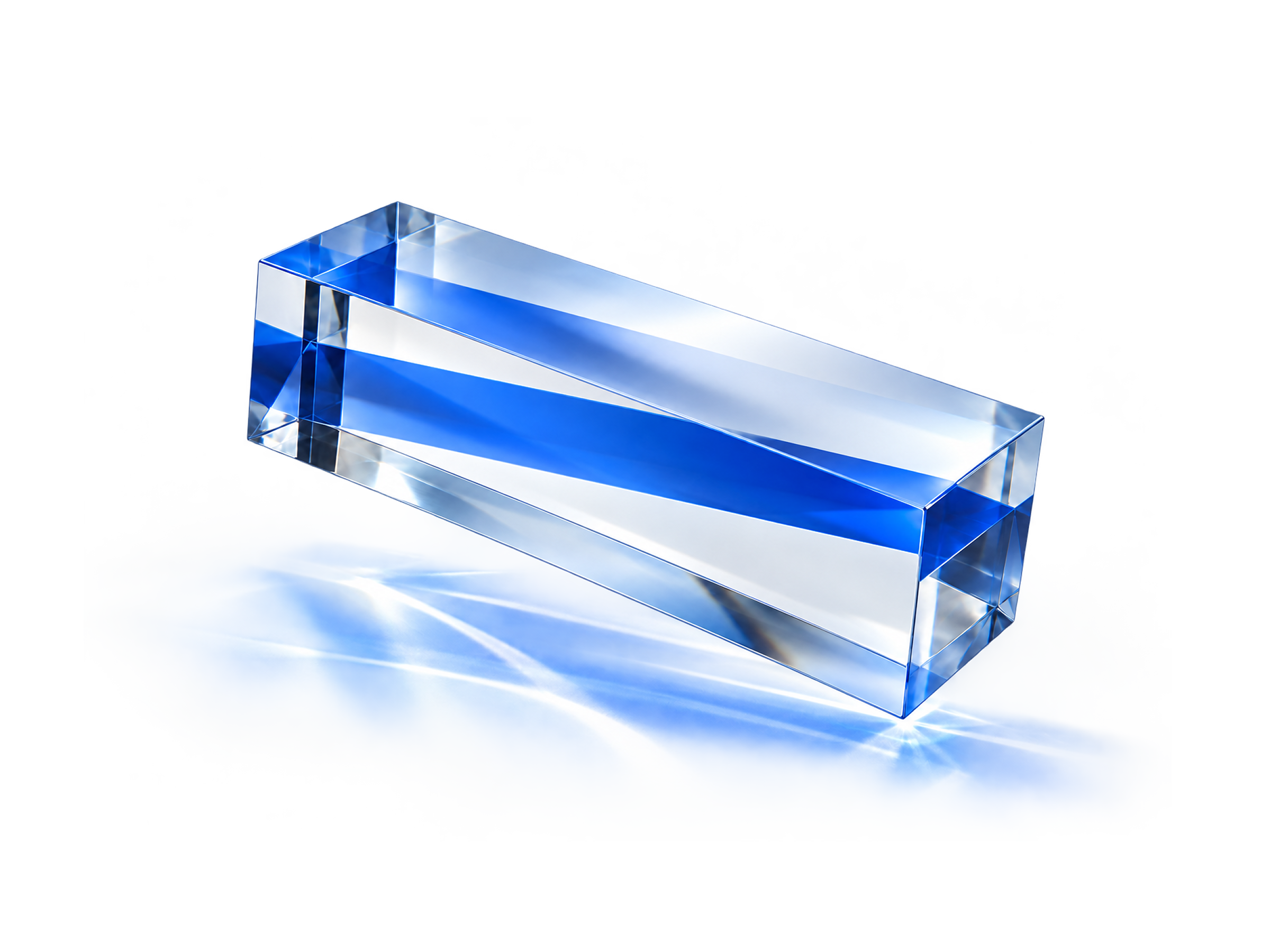 Transparenter blauer Kristall – streng wissenschaftlich orientierte Beratung