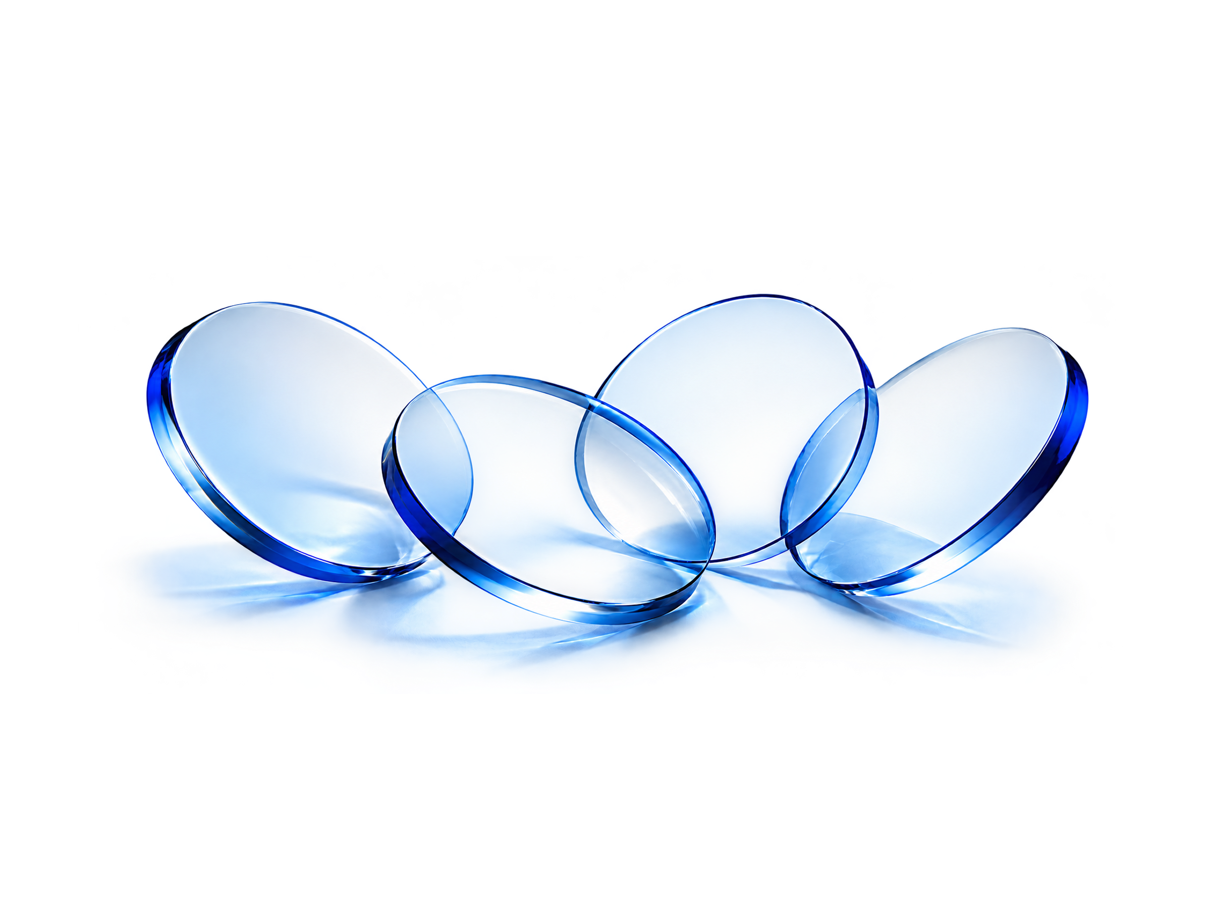 Vier transparente blaue Glasscheiben – weitere Schwerpunkte der Praxis